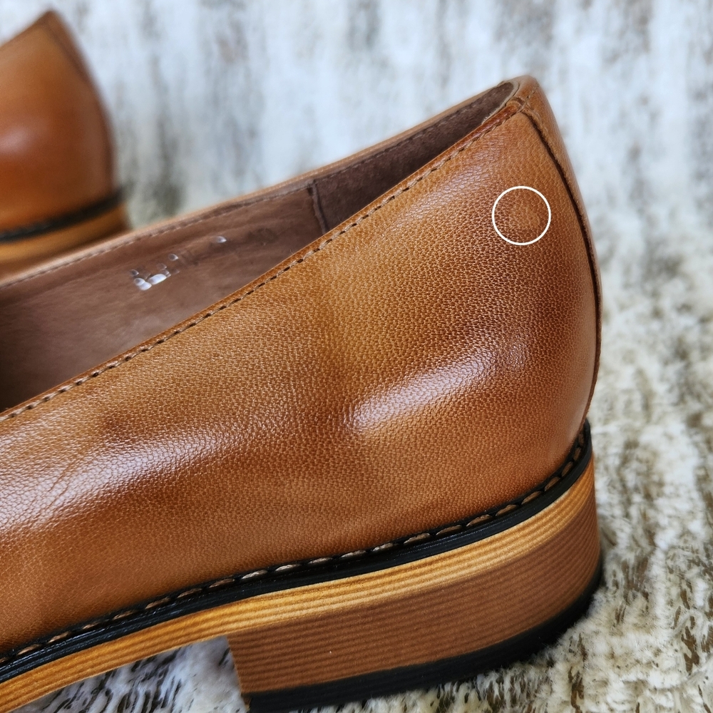Mona Flying Bow Penny Loafer Sheepskin Leather Brown Tan | Women's Size 9, 40 EU - Picture 7 of 14